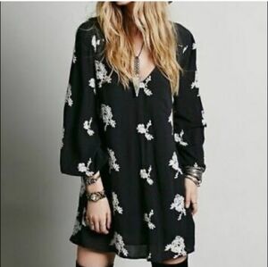 Free People Embroidered Austin Swing Mini Dress, M